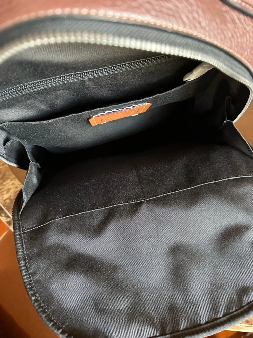 Coach Unisex Brown Embossed Signature Leather Backpack - Picture 4 of 8